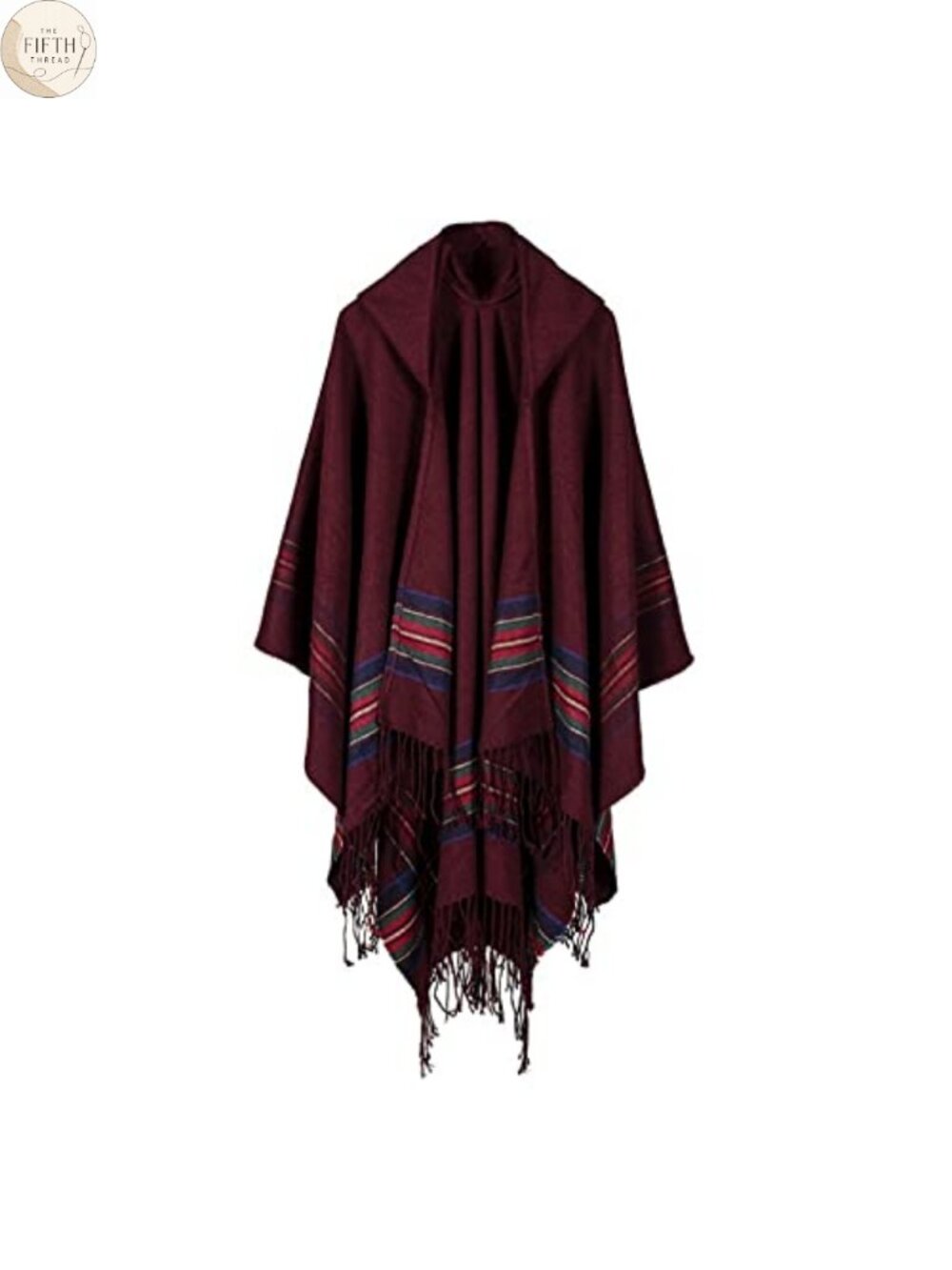 Oversized Hooded Poncho Pashmina Cardigan Blanket Wrap with Tassels